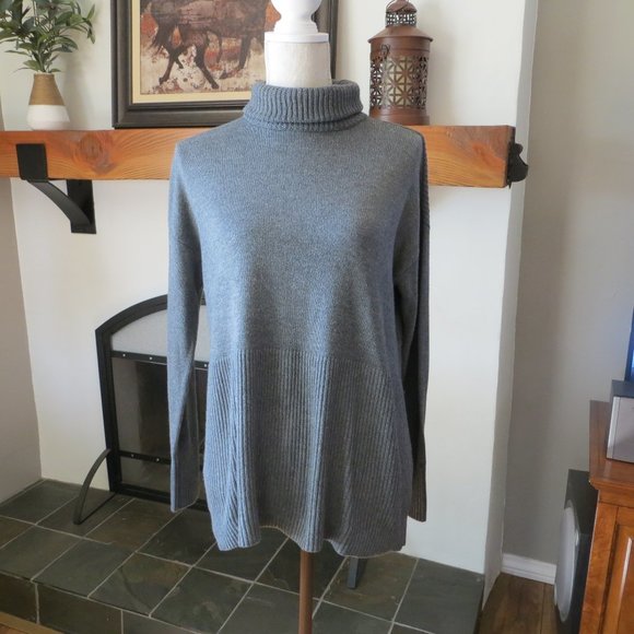 Lou & Grey Turtleneck Knit Sweater Gray S - Picture 2 of 10